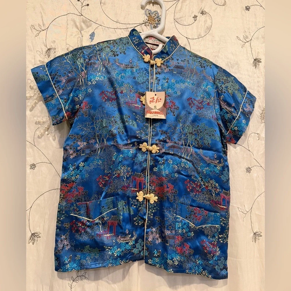 Blue Floral Kids Blouse